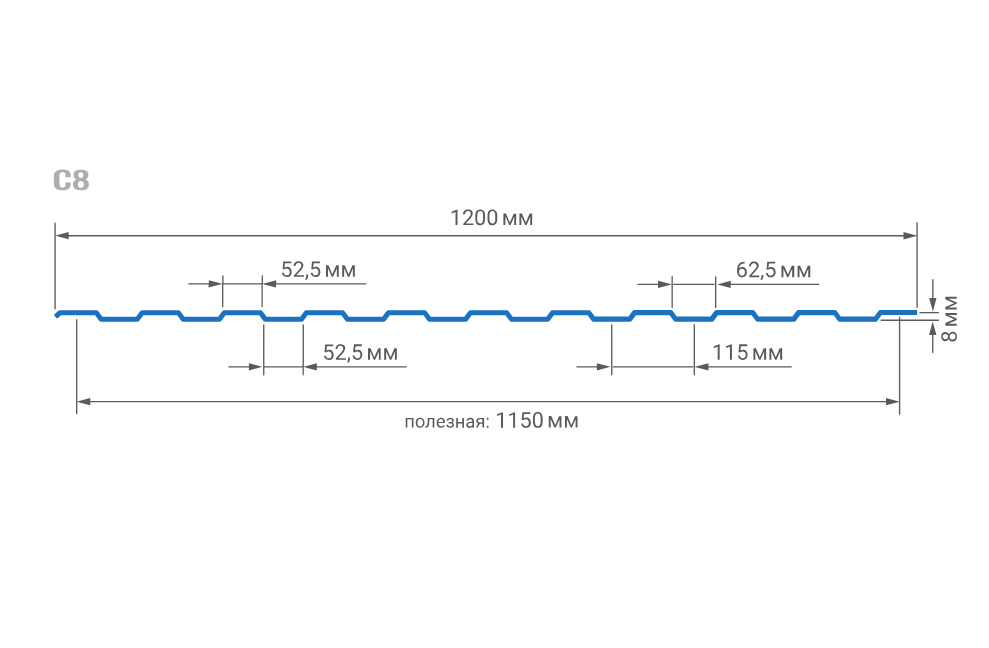 profnastil okrashennyy s8 0 4kh1150 1200 kh2000 ral 7004 signalnyy seryy